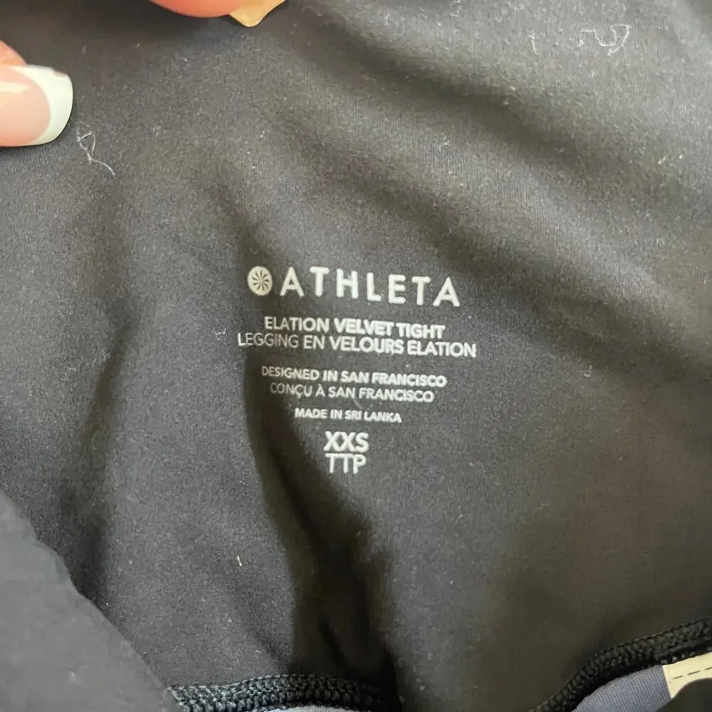 Athleta Elation Blue Velvet Print Leggings Size XXS